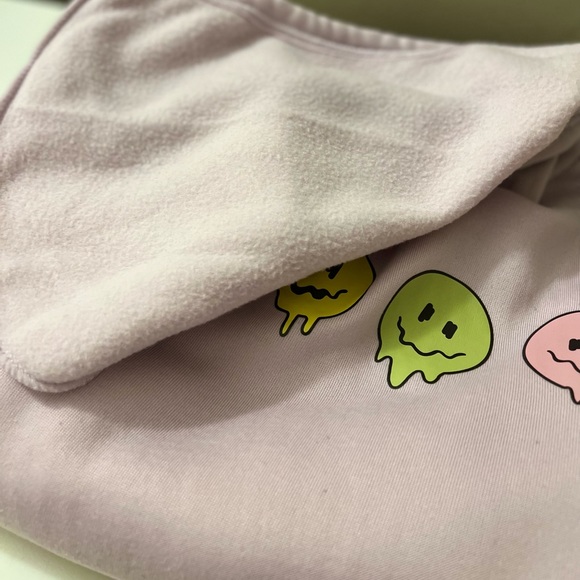 Purple Hoodie Sweatshirt with Smiley Faces - Picture 2 of 4